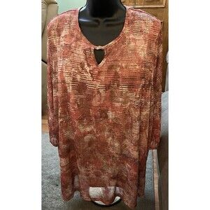 New Catherines women Plus size 3x Top/Blouse with lining multicolor scoop neck